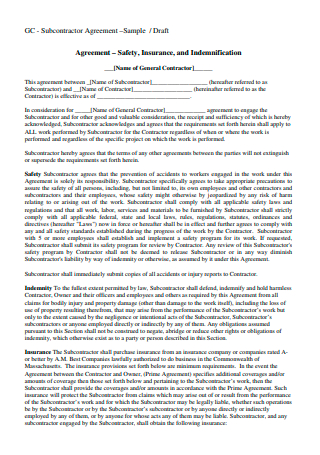 General Subcontractor Agreement Template