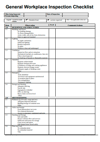 General Workplace Inspection Checklist