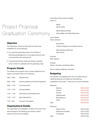 Graduation Ceremony Project Proposal