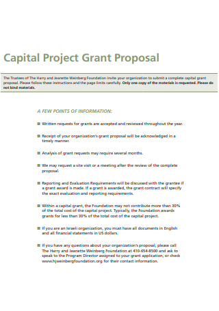 Grant Capital Project Proposal