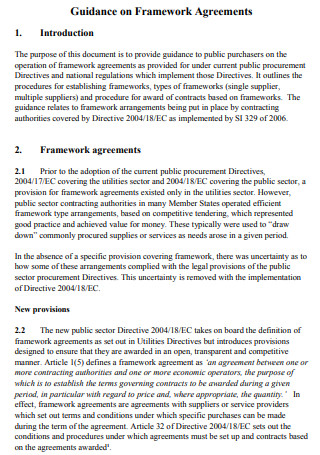 Guidance on Framework Agreements