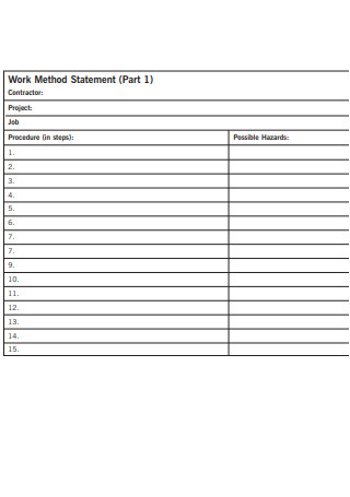 Guidelines for Work Method Statement