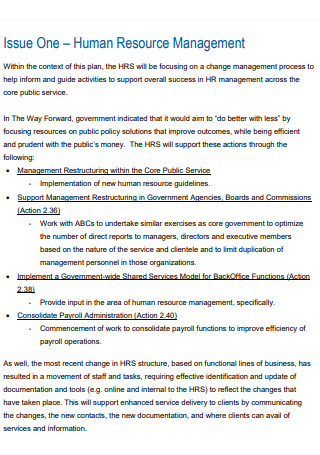 HR Secretariat Business Plan