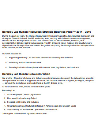 HR Strategic Business Plan