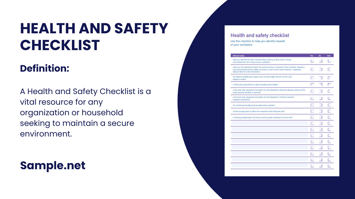 health and safety checklist