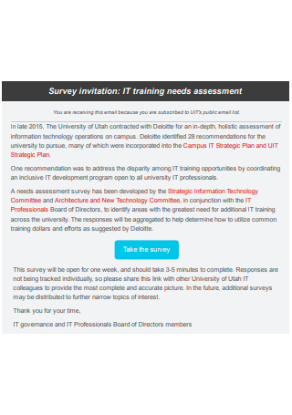 IT Training Needs Assessment Survey