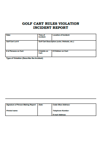 Incident Violation Rules Report