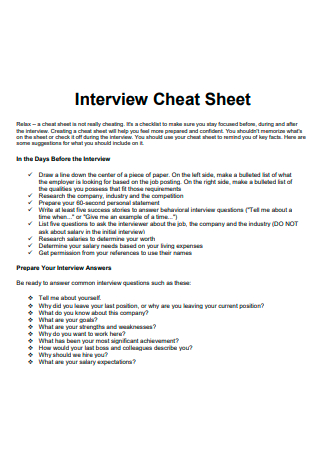Interview Cheat Sheet