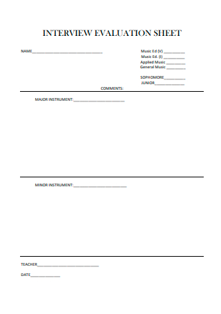 Interview Evaluation Sheet