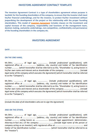 Investors Agreement Contract Templates