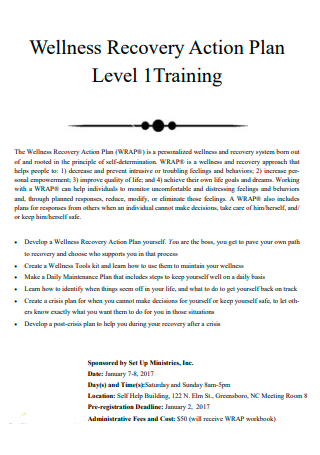 Level Training Wellness Recovery Action Plan