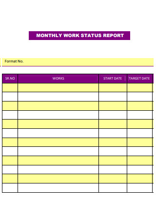 Monthly Work Status Report