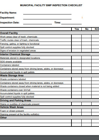Municipal Facility Inspection Checklist