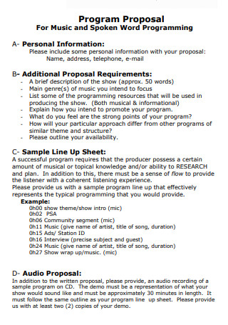Music Business Proposal Example