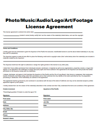 Music License Agreement in PDF