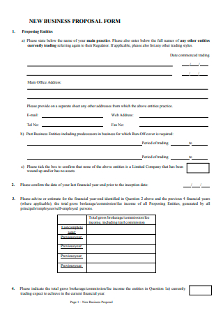 New Business Proposal Form