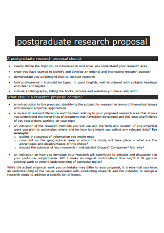 Postgraduate Research Proposal in PDF