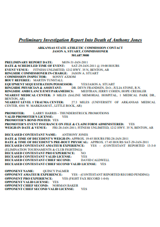 Preliminary Investigation Report in PDF