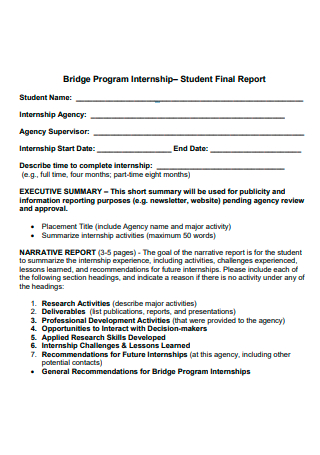 Program Internship Student Final Narrative Report