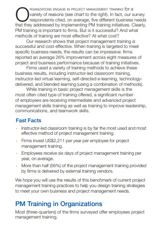Project Management Training Research Report