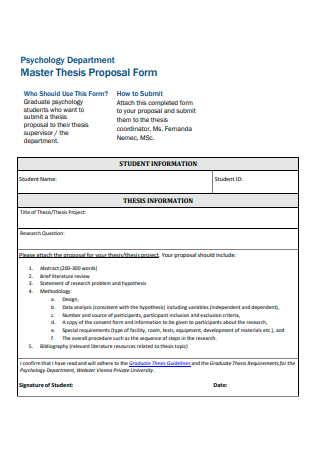 research proposal template psychology