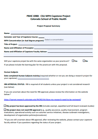 Public Health Project Proposal