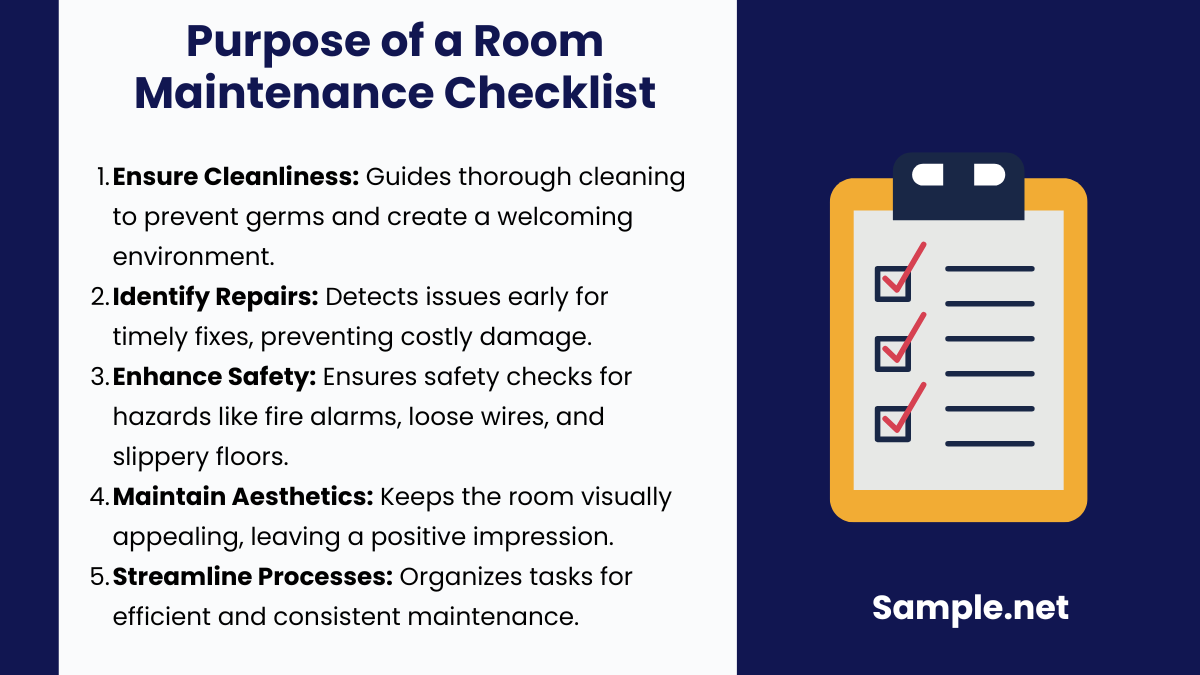 Purpose of a Room Maintenance Checklist