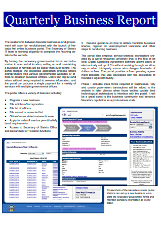 Quarterly Business Report in PDF