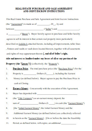 Real Estate Purchase Sale Agreement