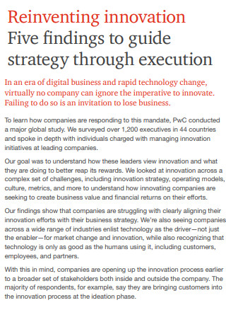 Reinventing innovation of Execution Strategy