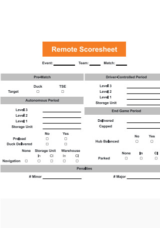 Remote Score Sheet