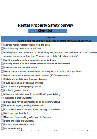 Rental Property Safety Checklist