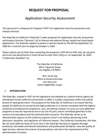 Request Proposal for Application Security Assessment