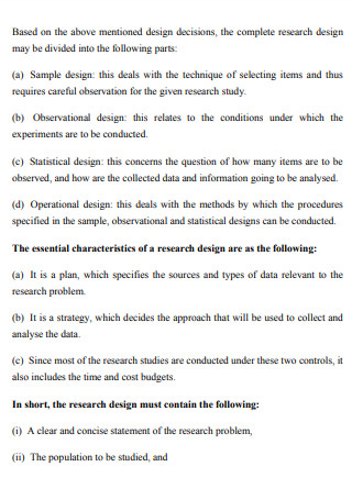 Research Design Methodology Statement