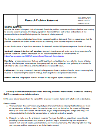 Research Problem Statement Template