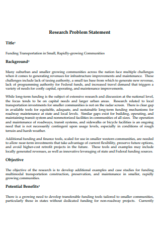 17 FREE Research Problem Statement Samples To Download 17 FREE Research Problem Statement Samples To Download