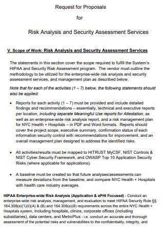 Risk Analysis and Security Assessment Services Proposal