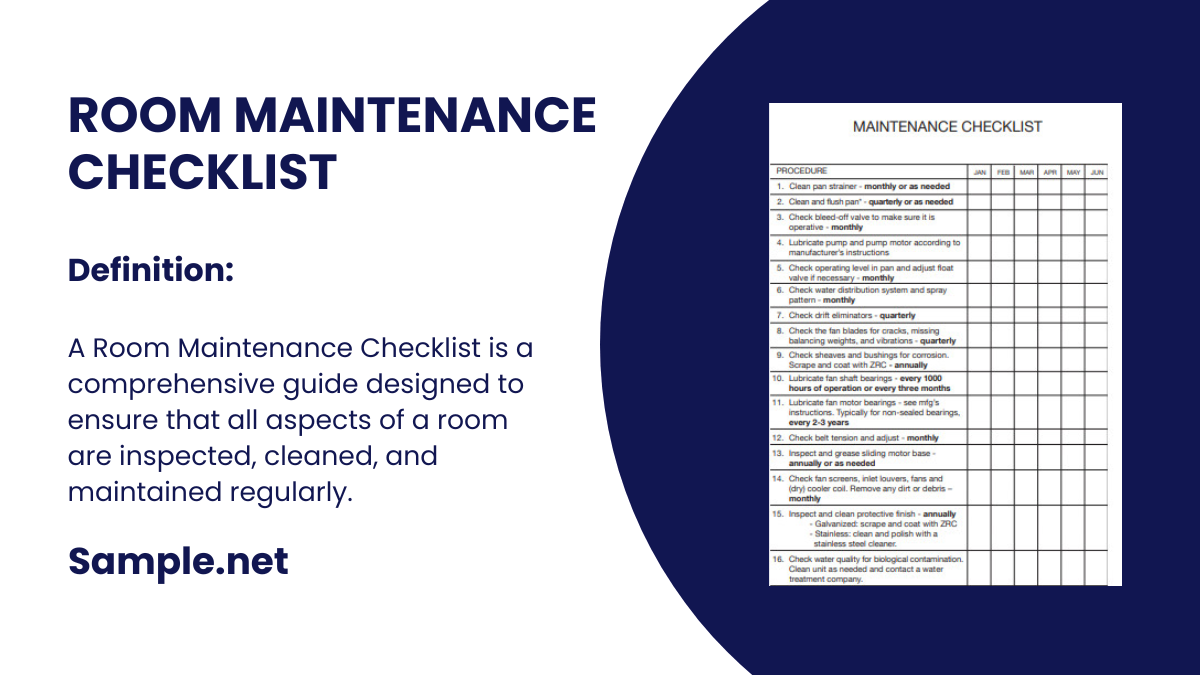 room maintenance checklist 1