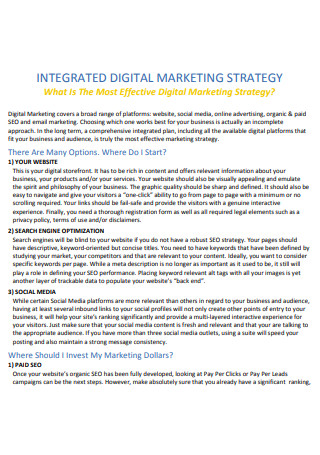 SEO Integrated Digital Marketing Strategy