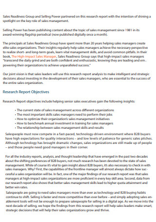 Sales Management Research Report
