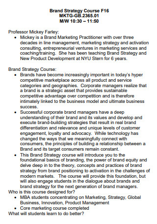 Sample Brand Marketing Strategy