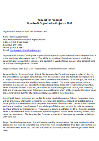 Sample Non Profit Organisation Project Proposal