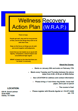 Sample Wellness Recovery Action Plan