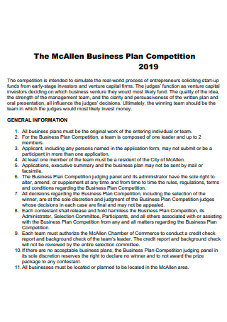 Simple Competition Business Plan