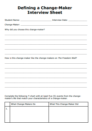 Simple Interview Sheet