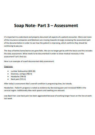 Soap Note Assessment