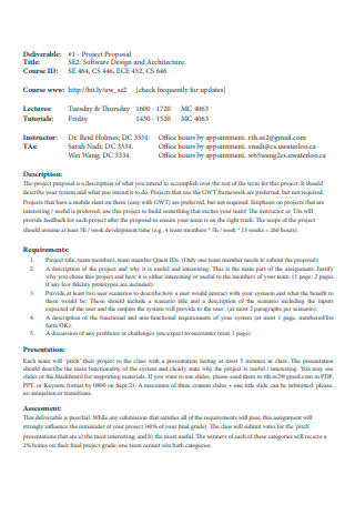 Software Design and Architecture Title Project Proposal