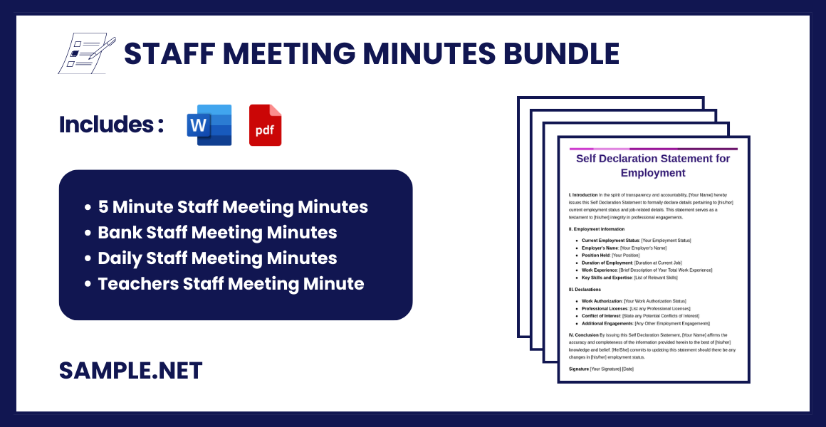 staff meeting minutes bundle