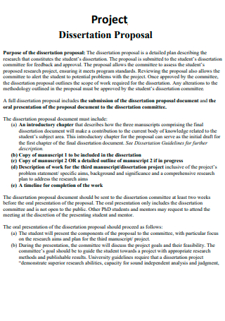 Standard Dissertation Project Proposal