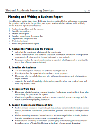 Student Academic Business Report